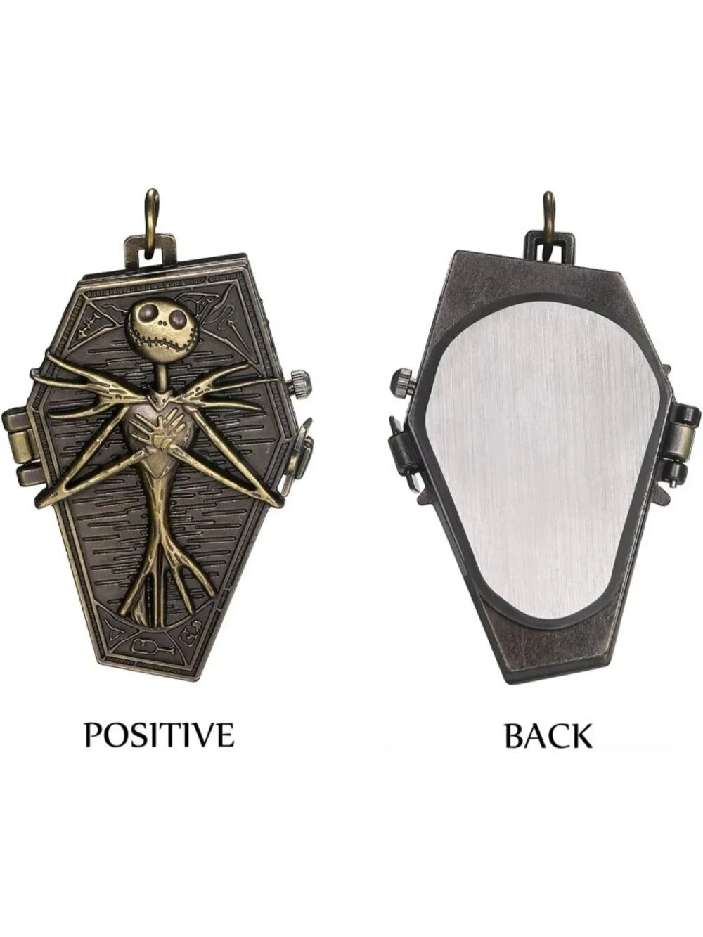 Men's Black Quartz Vintage Novelty Skull Skeleton Christmas Pocket Square Watch